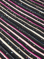 Knit V-neck Sequin Stripe Mini Cami Dress