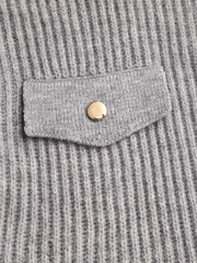 Knit Polo Solid Button Mini Dress Curve & Plus