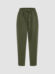 Elastic Waist Drawstring Tapered Sweatpants
