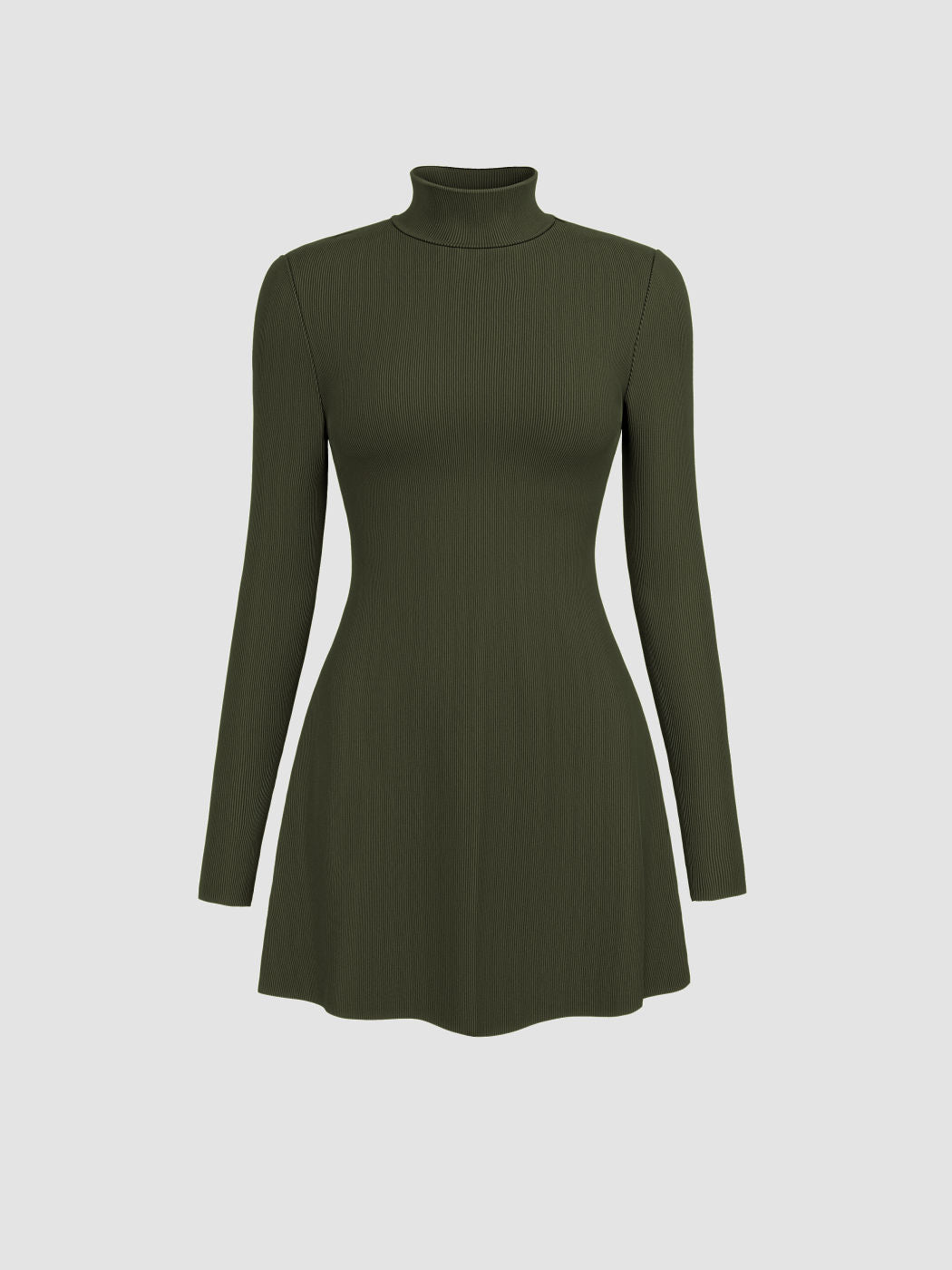 High Neck Solid Mini Dress