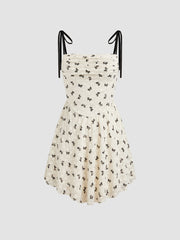 Bowknot Jacquard Mini Dress