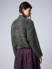 High Neck Zipper Cardigan