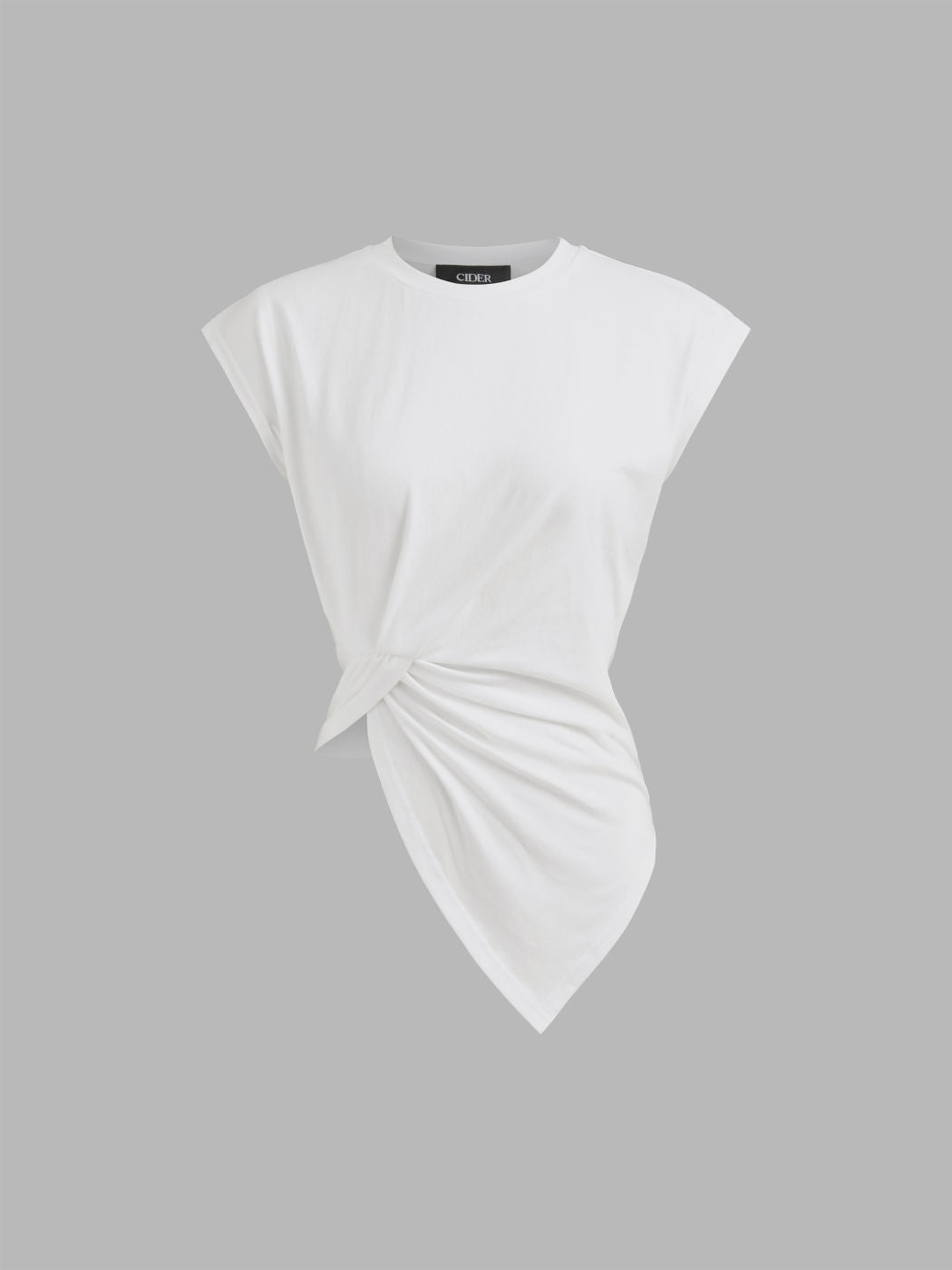 Asymmetrical Hem Short Sleeve Top