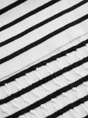 Knitted Off-shoulder Striped Crop Top
