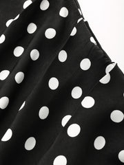 Spot Asymmetrical Hem Ruched Tube Midi Dress