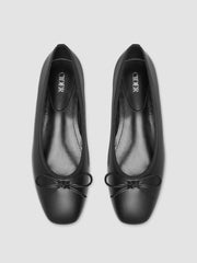 RECYCLED FAUX LEATHER BOWKNOT BALLET FLATS