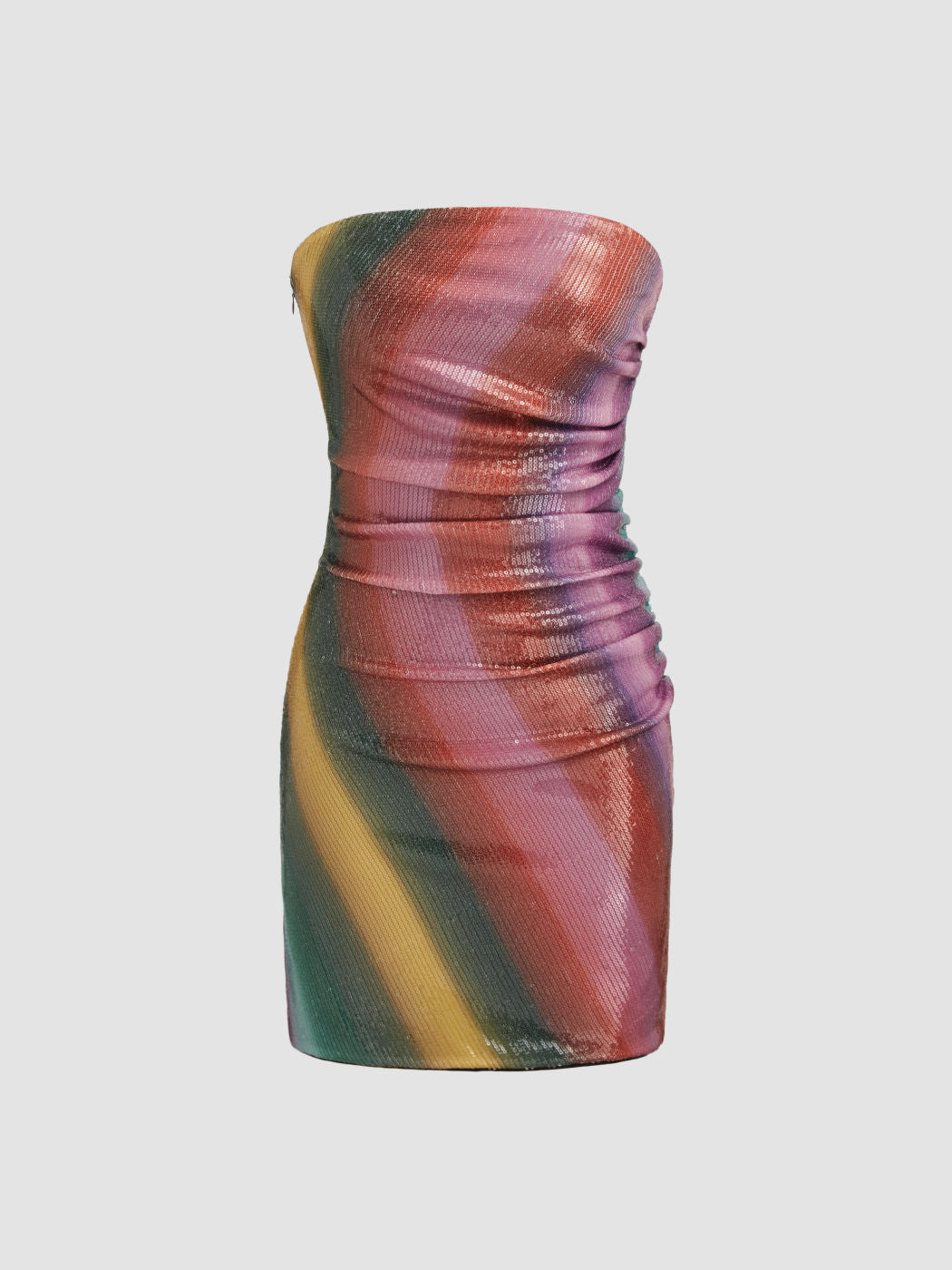 Sequin Gradient Striped Tube Mini Dress