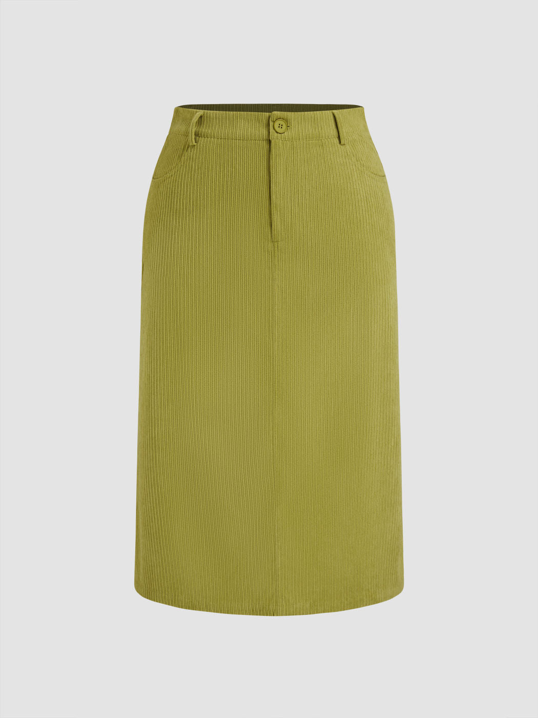 Corduroy High Waist Solid Maxi Skirt Curve & Plus