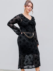 Mesh Sweetheart Rose Belted Maxi Dress  Curve & Plus