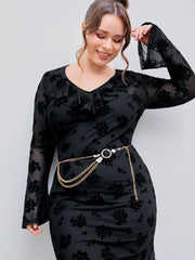Mesh Sweetheart Rose Belted Maxi Dress  Curve & Plus