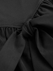 Jersey Collarless Bowknot Cami Maxi Dress