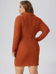 Jersey Polo Ruched Short Dress Curve & Plus