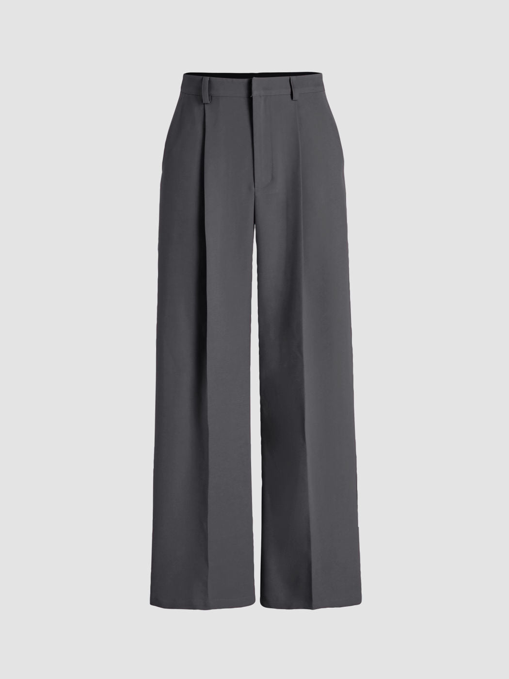 Petite Mid Rise Pleated Straight Leg Pants