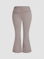 CiderAIRY™ Mid Rise Solid Ruched Flared Leggings Curve & Plus