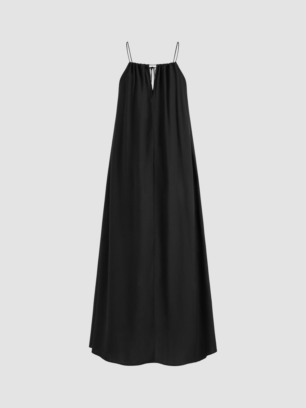 Woven V-neck Solid Knotted Maxi Dress