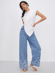 Asymmetrical Hem Short Sleeve Top