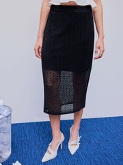 Lace Mid Rise Midi Skirt