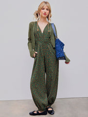 Ditsy Floral Pocket Jogger Jumpsuit