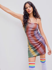 Sequin Gradient Striped Tube Mini Dress