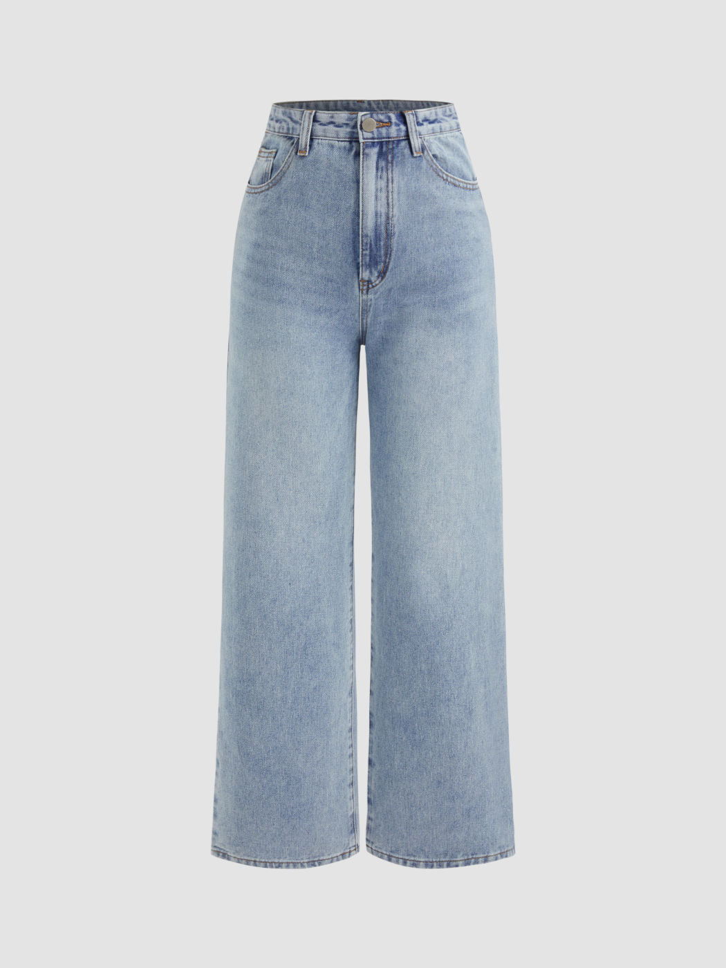 Petite Denim Solid Straight Leg Jeans