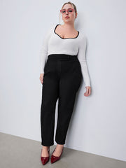 V-neck Knitted Long Sleeve Top Curve & Plus