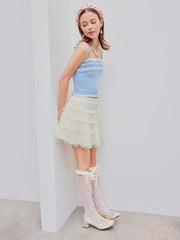 Knit Bowknot Crop Cami Top