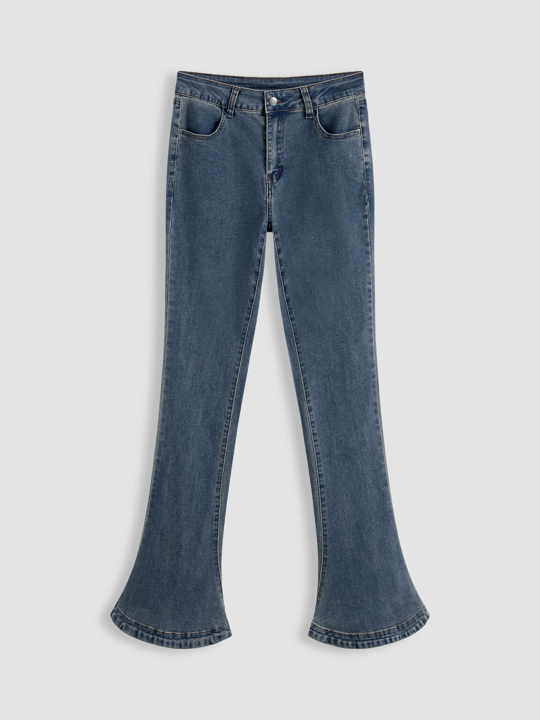 High Stretch Cider Denim High Rise Solid Flared Jeans