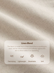 Linen-blend Mid Rise Pleated Solid Wide Leg Trousers