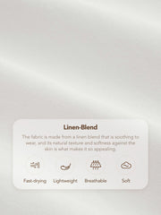 Linen-blend Square Neck Solid Shirred Midi Dress