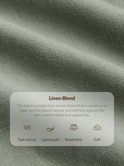 Linen-blend V-neck Solid Button Vest