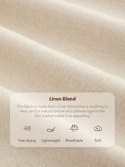 Linen-blend Halter Solid Knotted Shirred Jumpsuit