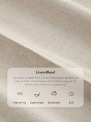Linen-blend V-neck Solid Button Jacket Vest Curve & Plus