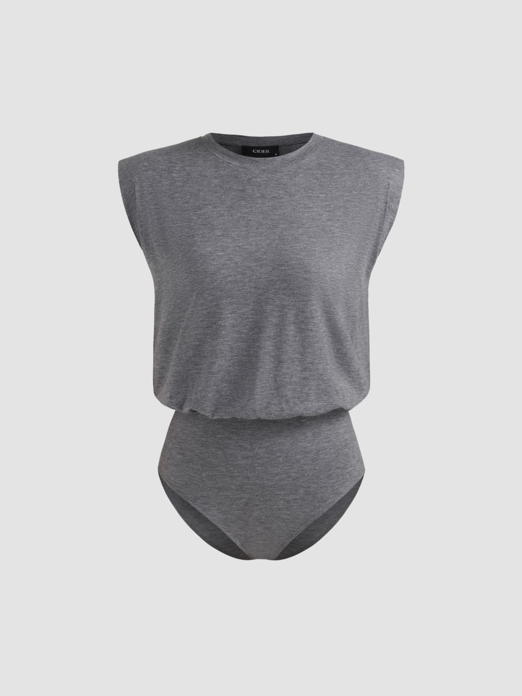 Round Neck Sleeveless Solid Bodysuit