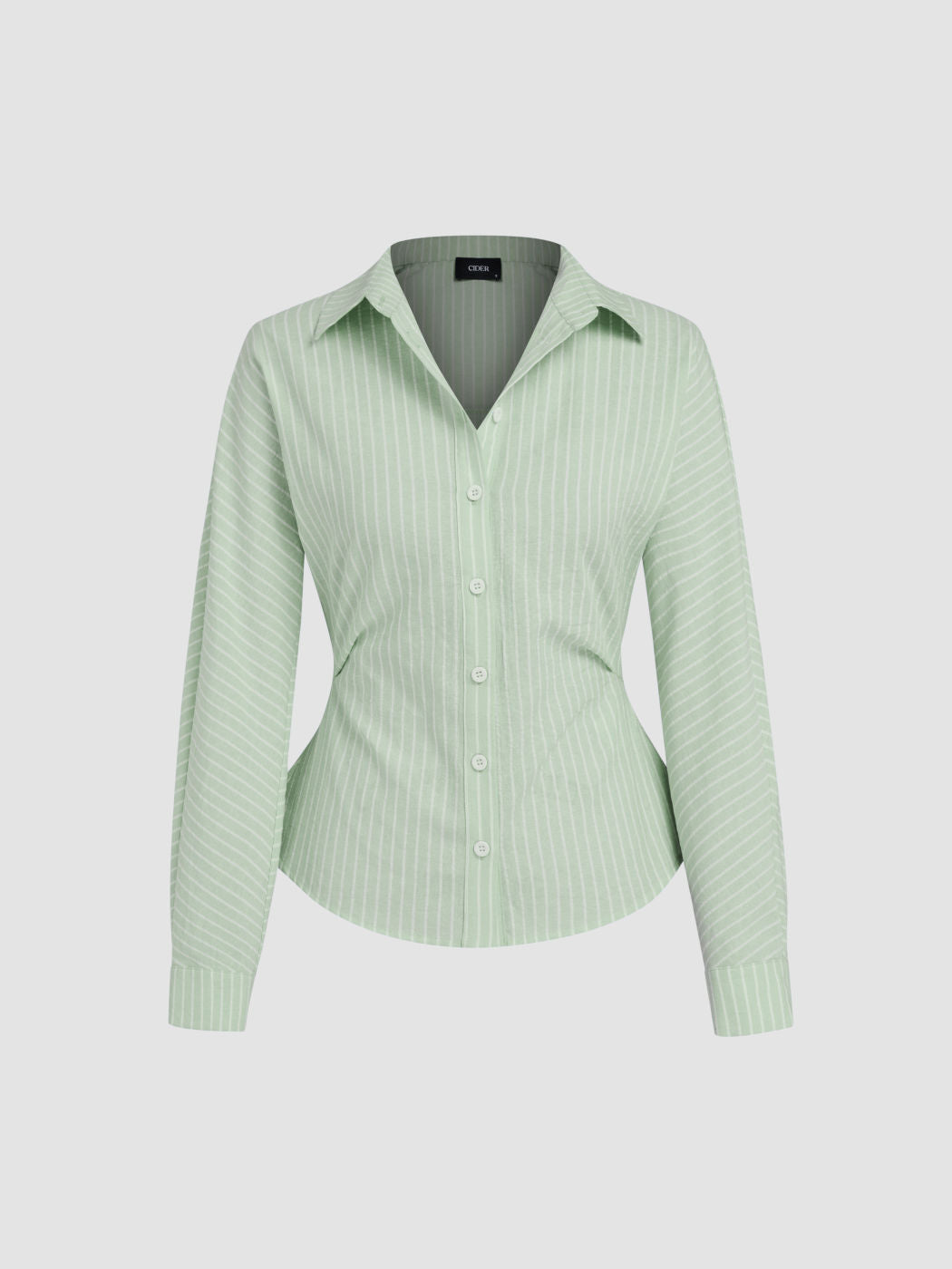 Collar Striped Long Sleeve Shirt