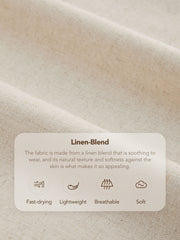 Linen-blend Mid Rise Solid Pleated Wide Leg Trousers