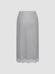 Chiffon Mid Rise Rhinestone Maxi Skirt