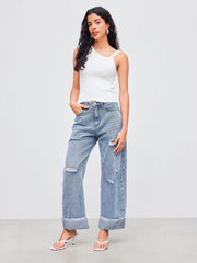 Knit Asymmetrical Neck Solid Cami Top