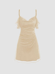 Sequin Ruched Mini Dress