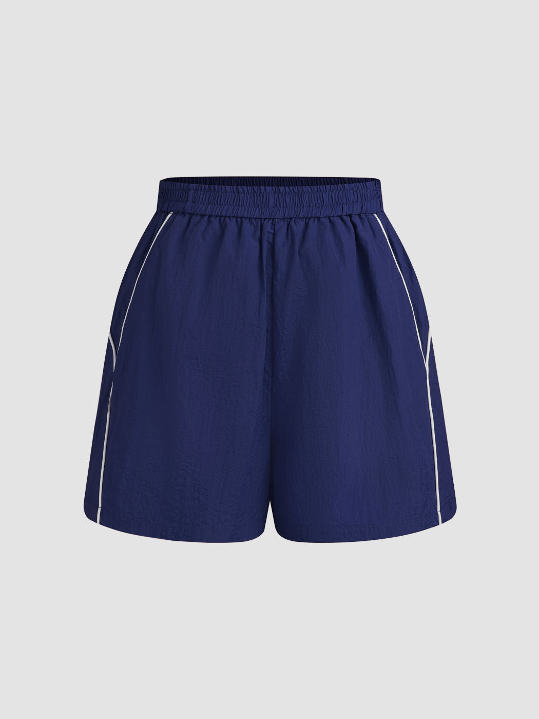 High Waist Contrast Binding Gym Shorts