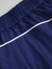 High Waist Contrast Binding Gym Shorts