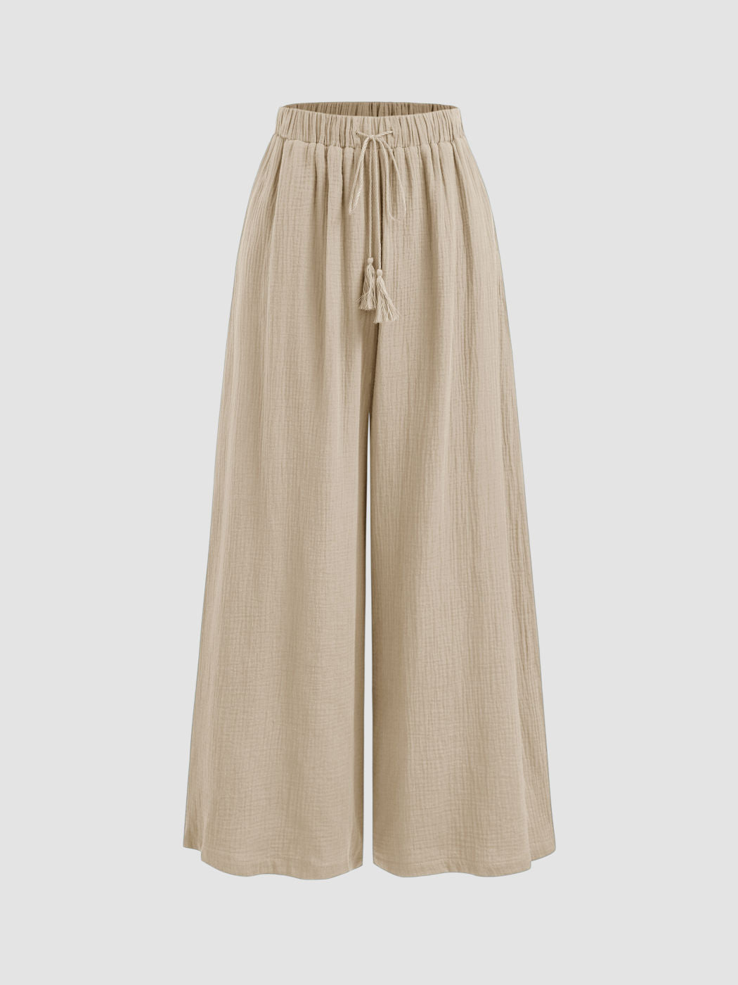 Drawstring Pull-on Wide Leg Pants