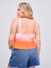 Knitted V-neck Gradient Cami Top Curve & Plus