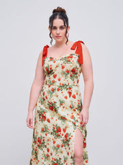 Floral Knotted Split Midi Dress Curve & Plus