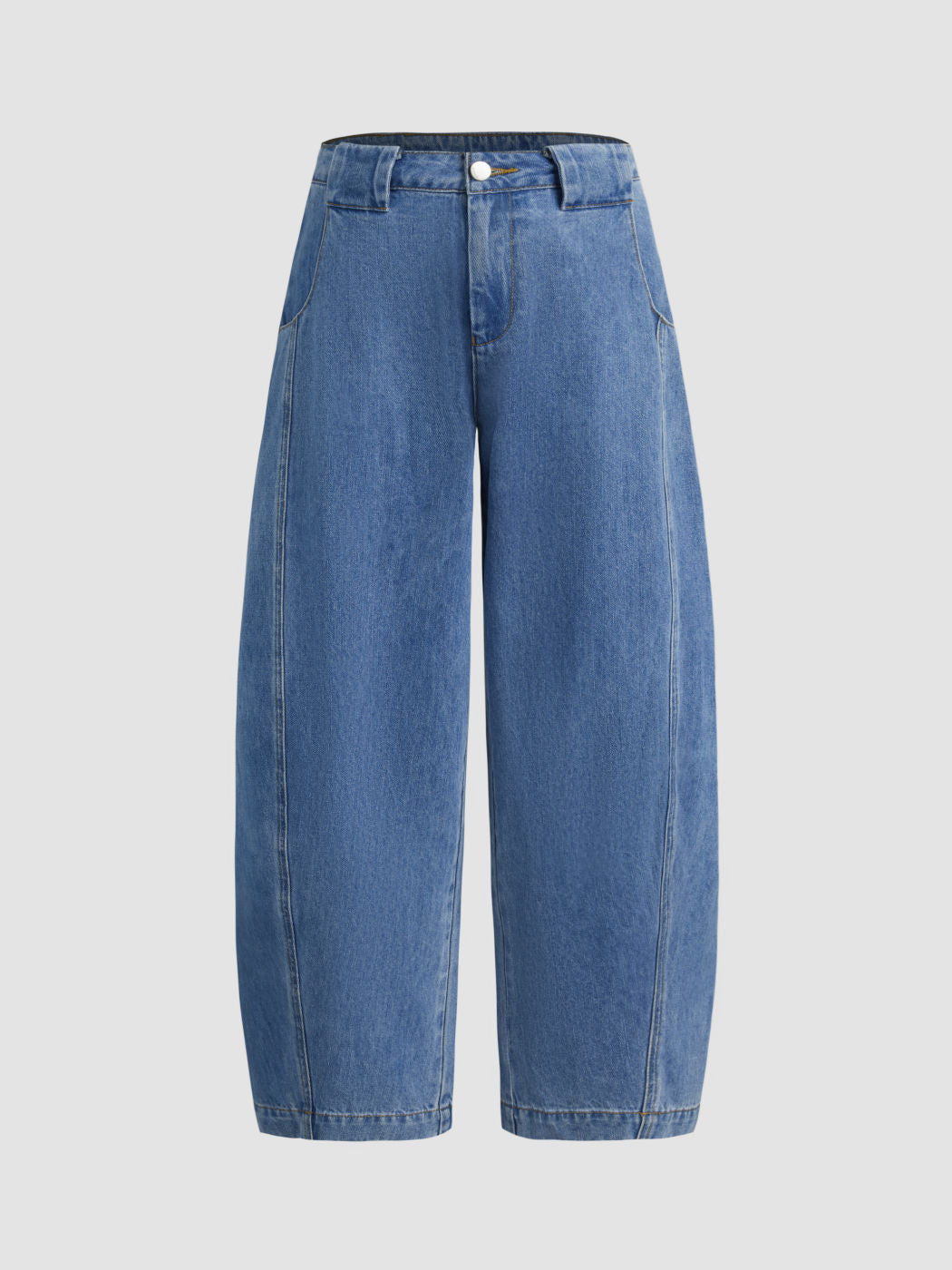 Cider Denim Mid Rise Solid Barrel-leg Jeans