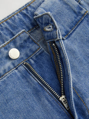 Cider Denim Mid Rise Solid Barrel-leg Jeans