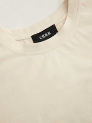 Cotton-blend Round Neckline Oversized Crop Top