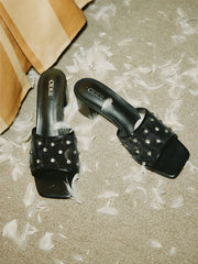 RHINESTONE MESH SANDALS
