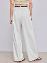 Belted Mid Rise Straight Leg Trouser