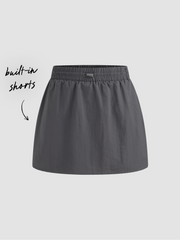 MID RISE DRAWSTRING SOLID ACTIVE SKORT