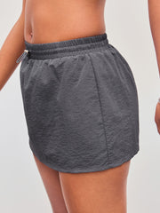 MID RISE DRAWSTRING SOLID ACTIVE SKORT